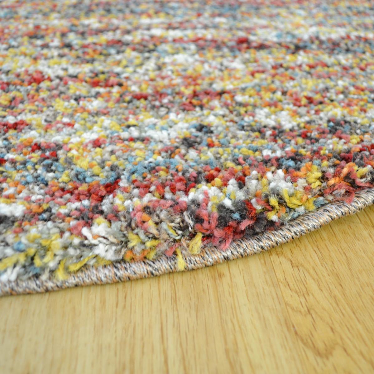 Mehari 23067 2959 Abstract Shaggy Circle Rugs in Rust 240x240cm – image 2