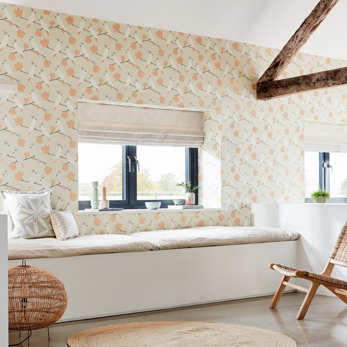 Love Birds Wallpaper 112221 by Scion in Blush Pink Roll – image 1