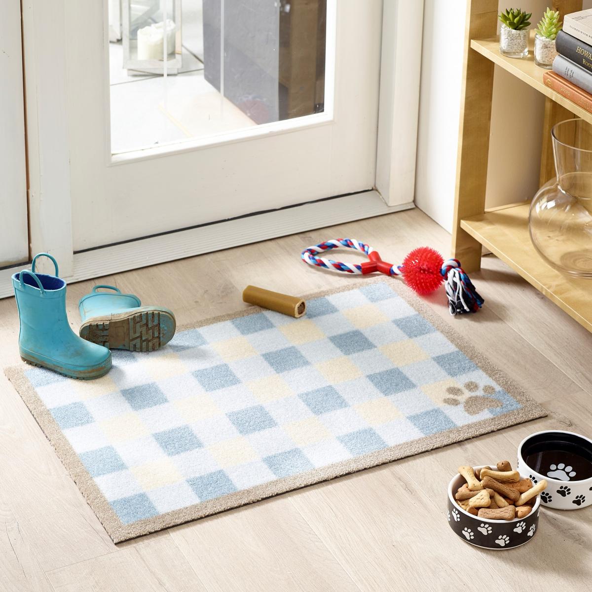 Howler & Scratch Check Tartan Mat in Blue&nbsp;50x75cm – image 2