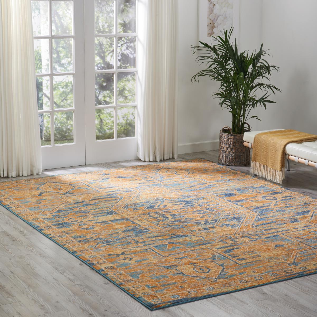 Passion Rugs PSN07 in Teal and Sun 160x221cm – image 1