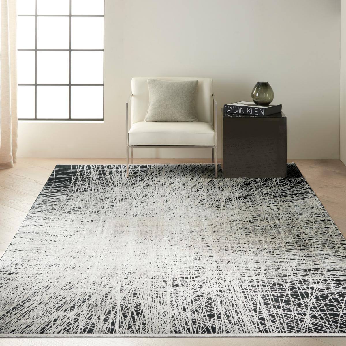 CK50 Calvin Klein Balian Abstract Rugs CK55 in Black Silver274x366cm – image 1
