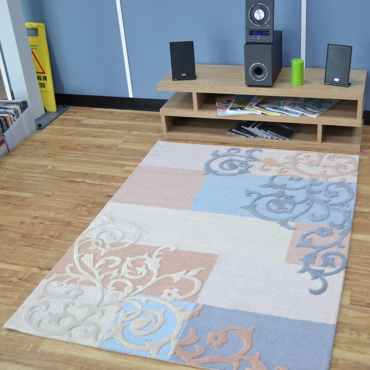 Pure Scroll Rugs in Cream and Blue – image 2