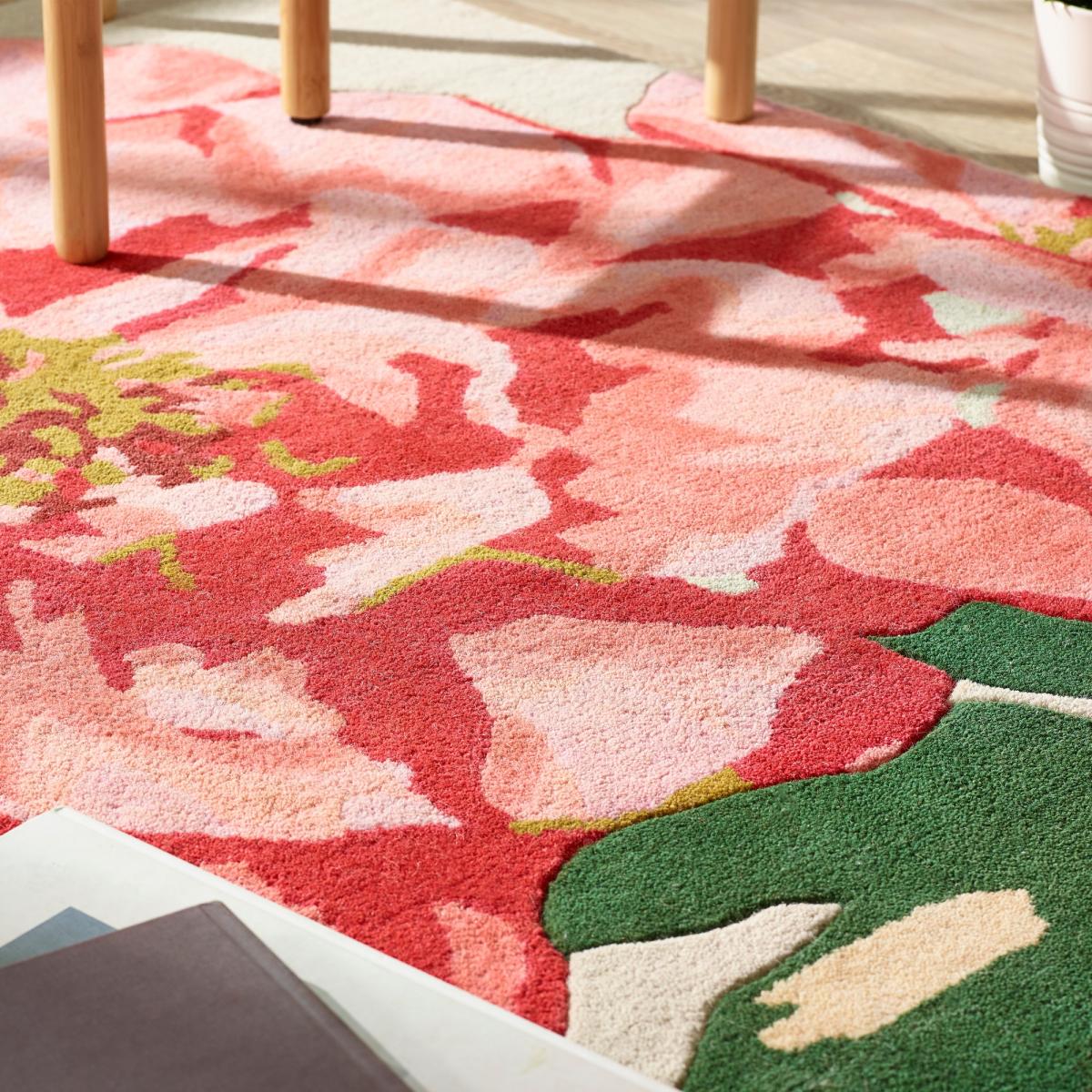 Flowerburst Flowerpop Floral Wool Rugs in Pink – image 2