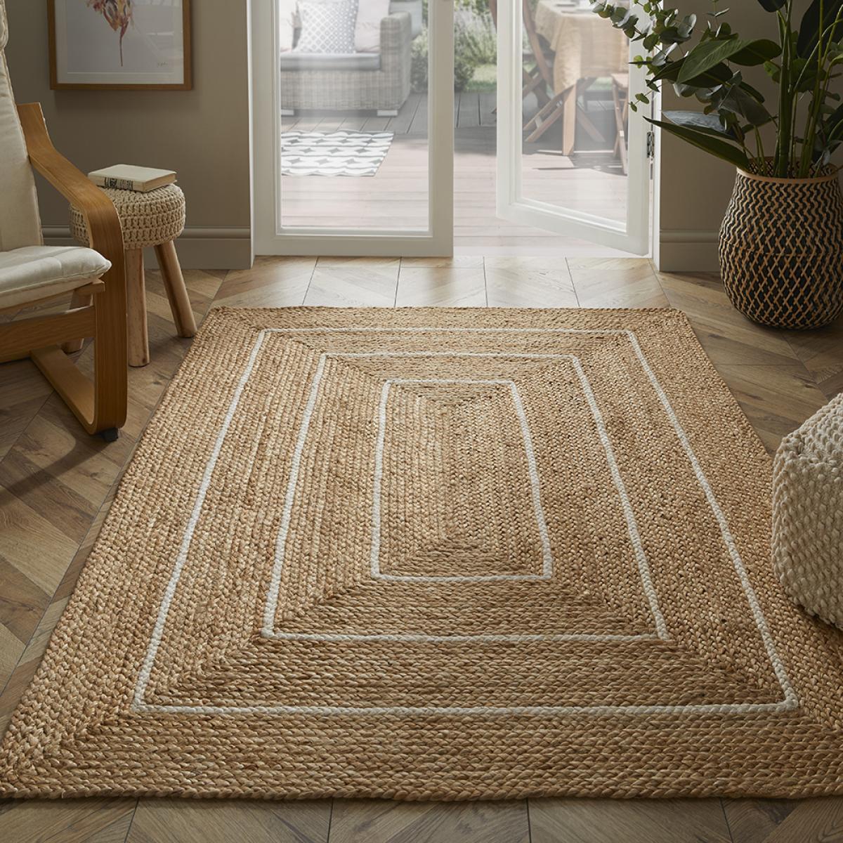Natural Border Prestbury Hand Braided Jute Rug in Natural 120x170cm – image 1