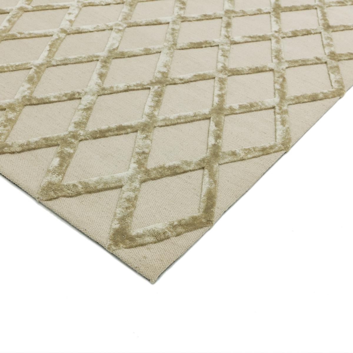 Dixon Diamond Luxury Wool Viscose Rugs in Gold 120x170cm – image 3