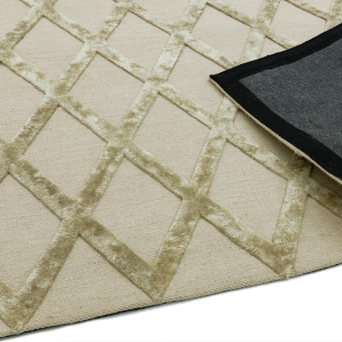 Dixon Diamond Luxury Wool Viscose Rugs in Gold 120x170cm – image 4