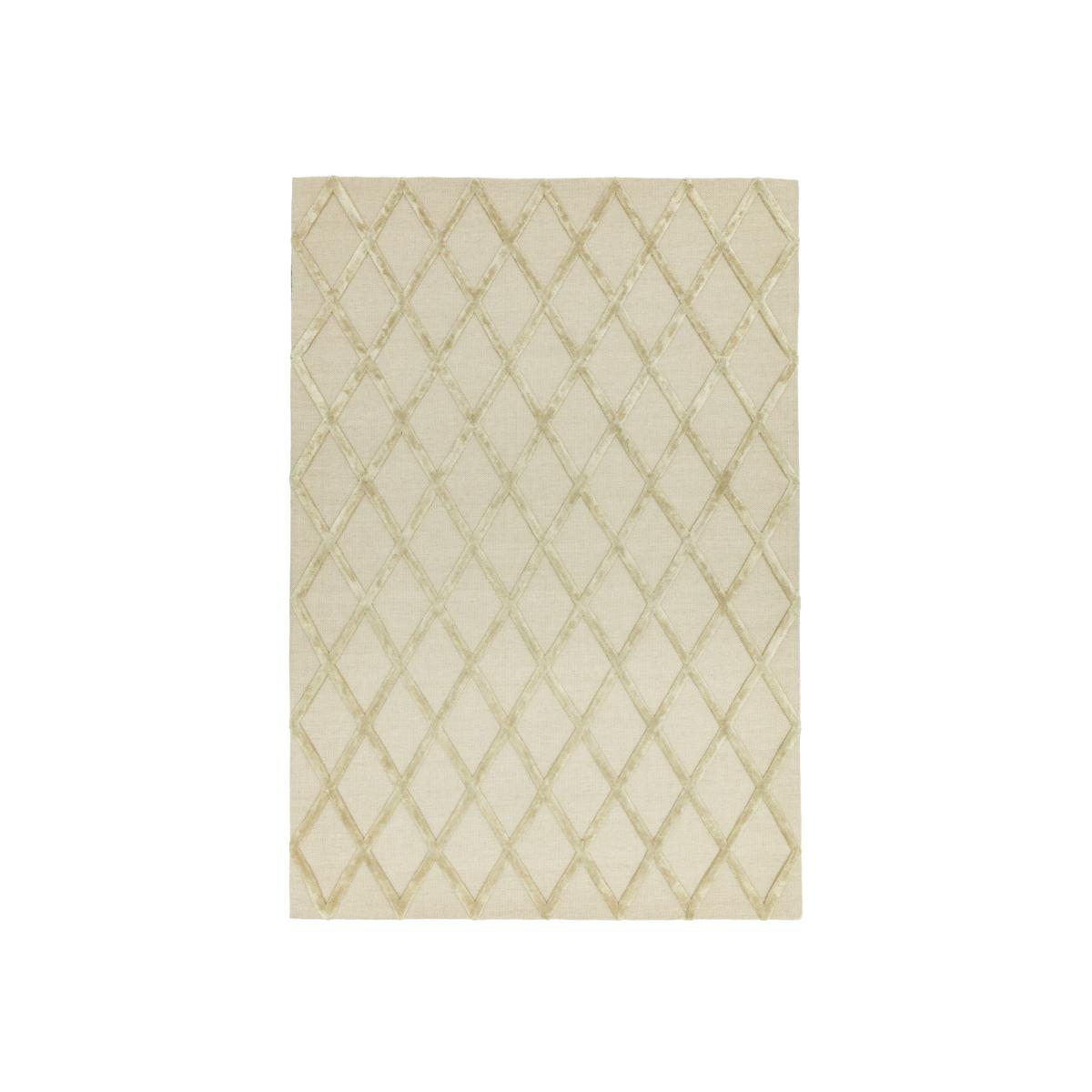 Dixon Diamond Luxury Wool Viscose Rugs in Gold 120x170cm – image 1