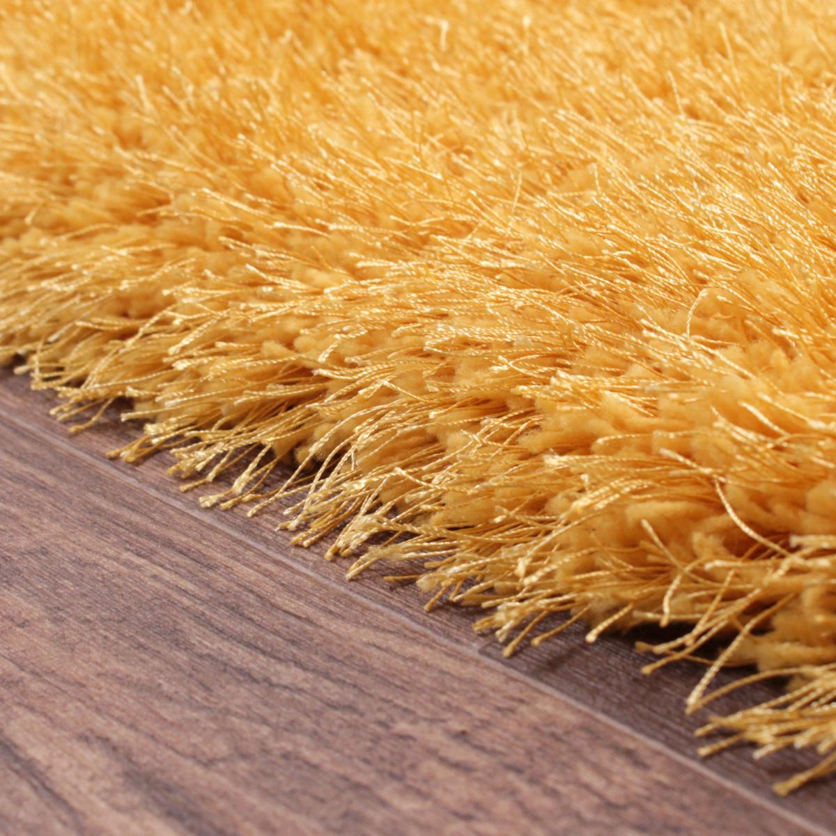 Boston Shaggy Rugs in Ochre Yellow – image 3