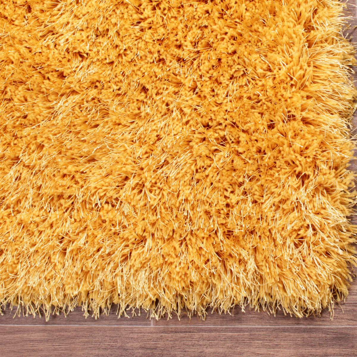 Boston Shaggy Rugs in Ochre Yellow – image 4