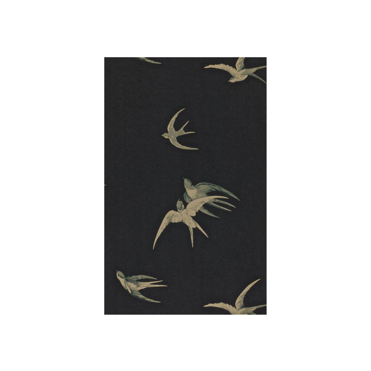 Swallows Wallpaper 105 by Sanderson in Black Roll