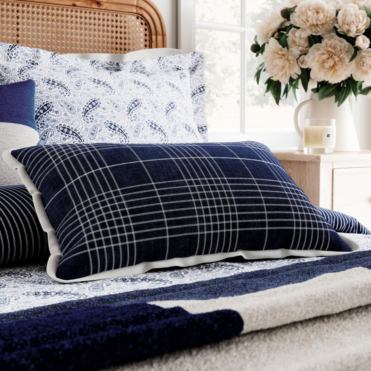 Long Island Patchwork Knit Throw by Helena Springfield in Blue 130x150cm – image 2