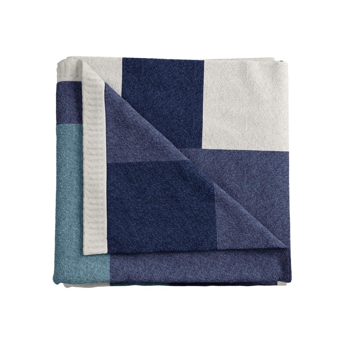 Long Island Patchwork Knit Throw by Helena Springfield in Blue 130x150cm – image 1