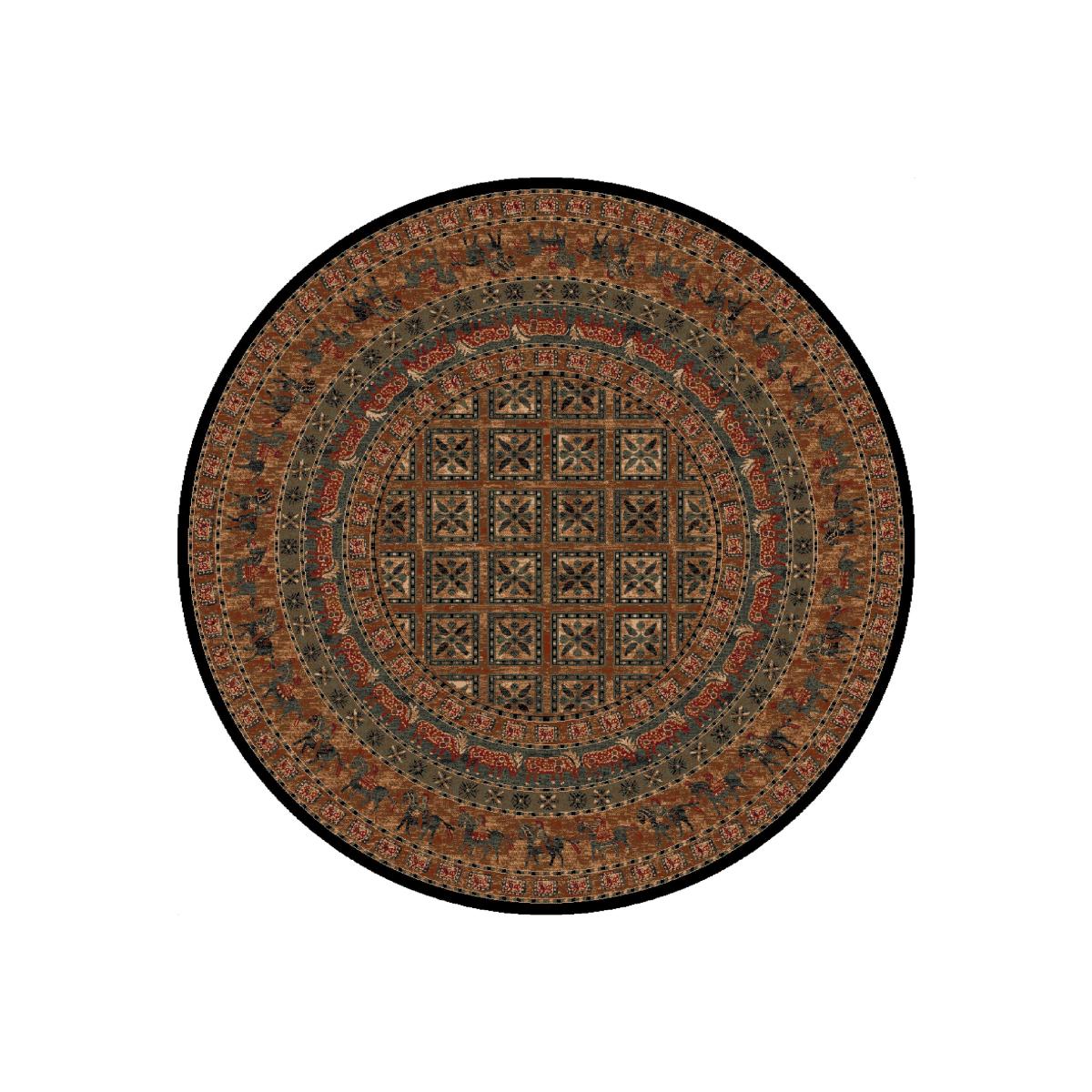 Kashqai Traditional Persian Circle Rugs 4301 500 in Green200x200cm
