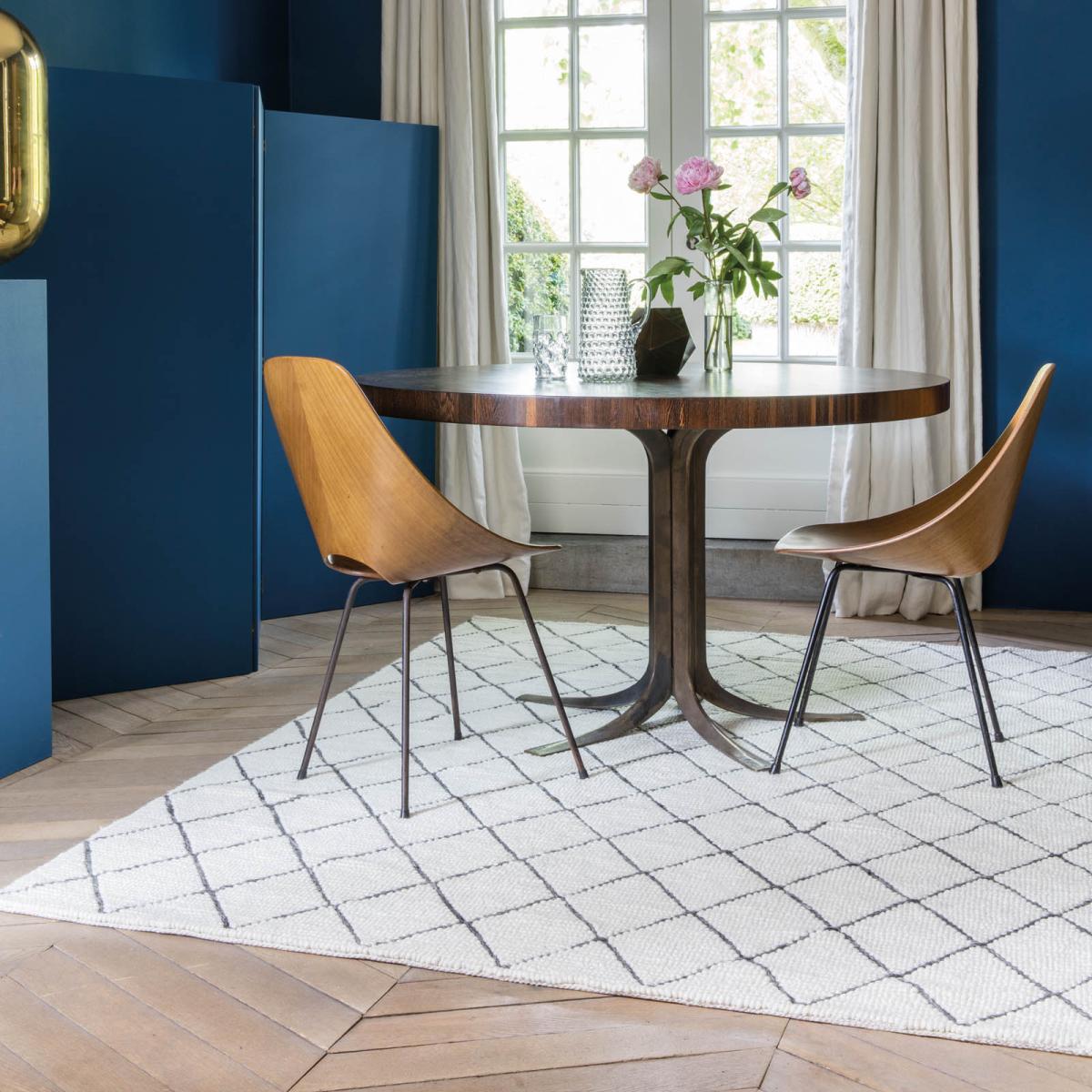 Framework Boho Rugs 229 001 100 by Ligne Pure in Ivory and Charcoal Grey 250x350cm – image 1