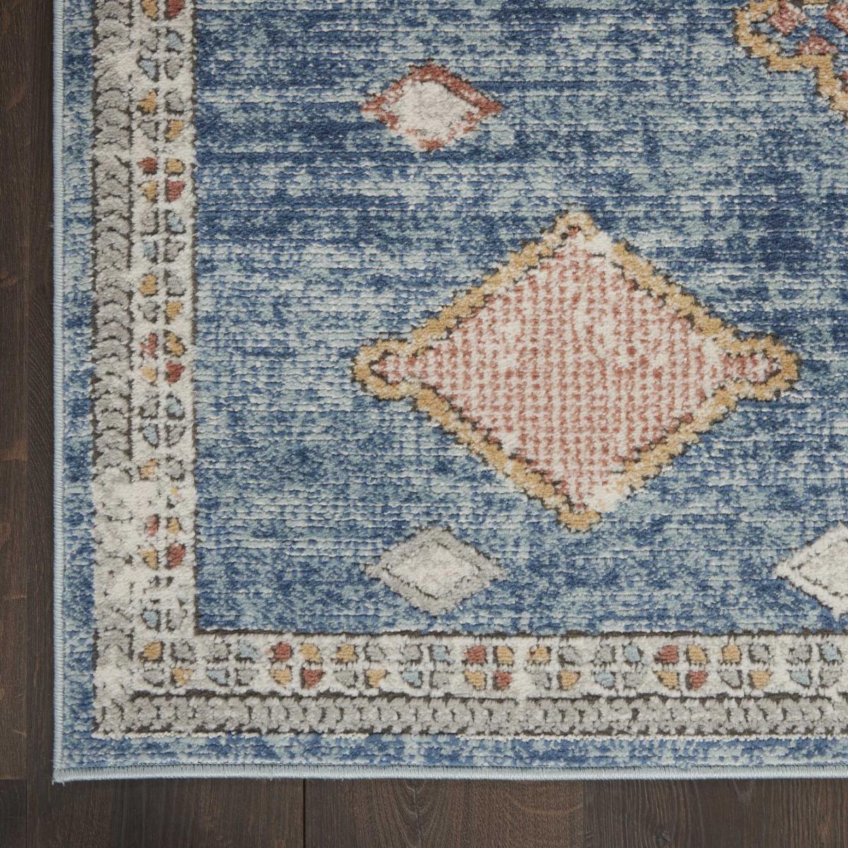 Quarry QUA14 Traditional Distressed Rugs in Blue by Nourison – image 2