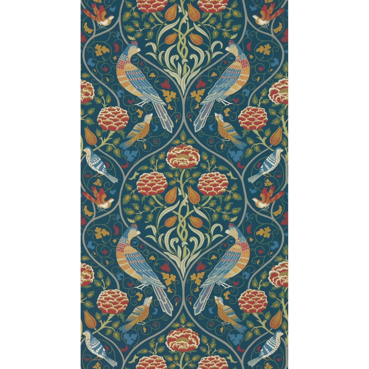 Seasons By May Wallpaper 216686 by Morris & Co in Indigo Blue Roll