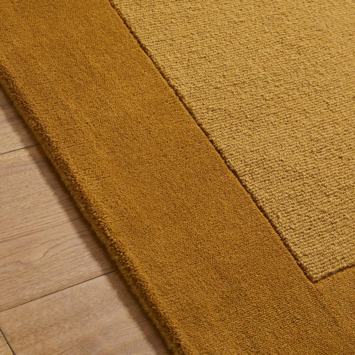 Colours Bordered Wool Rug in Mustard Yellow120x170cm – image 2
