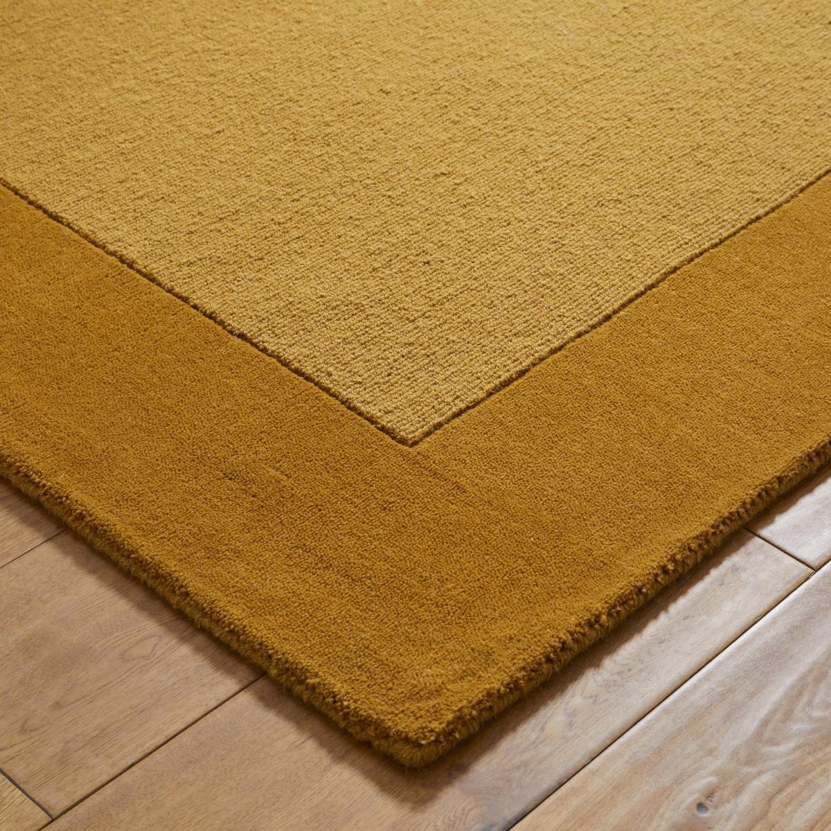 Colours Bordered Wool Rug in Mustard Yellow120x170cm – image 3