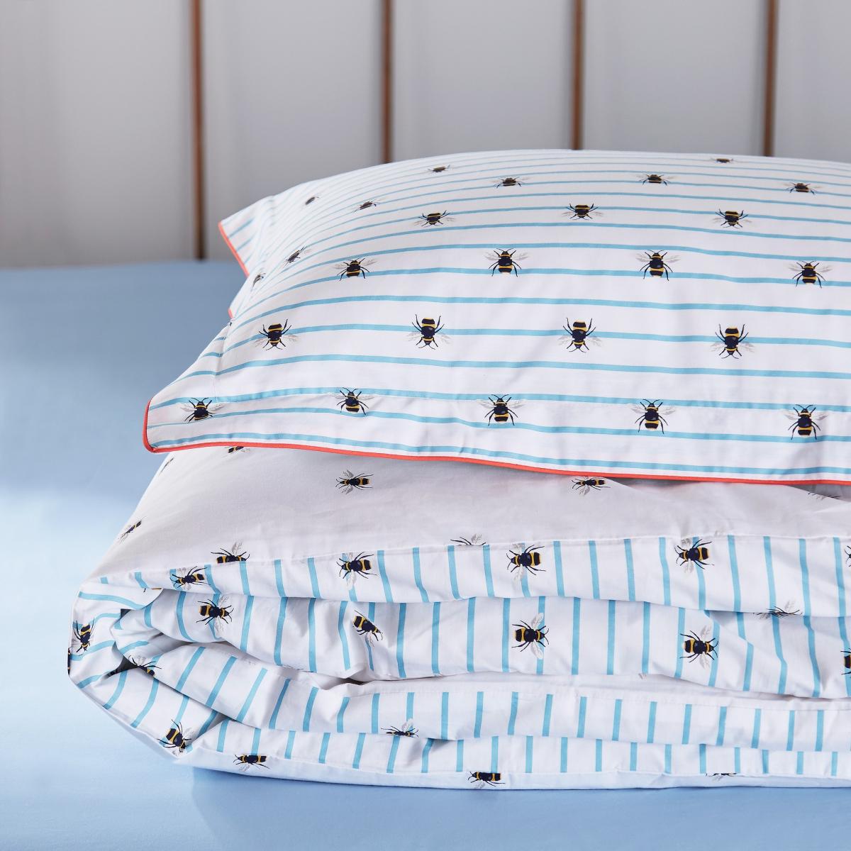 Botanical Bee Striped Bedding Set By Joules in Multi 200x200cm – image 5