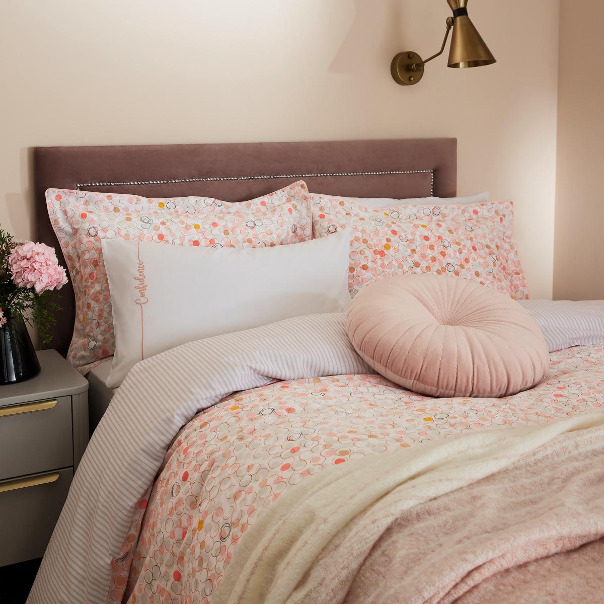 Confidence Dot Bedding by Katie Piper in Grapefruit Blush220x260cm – image 1