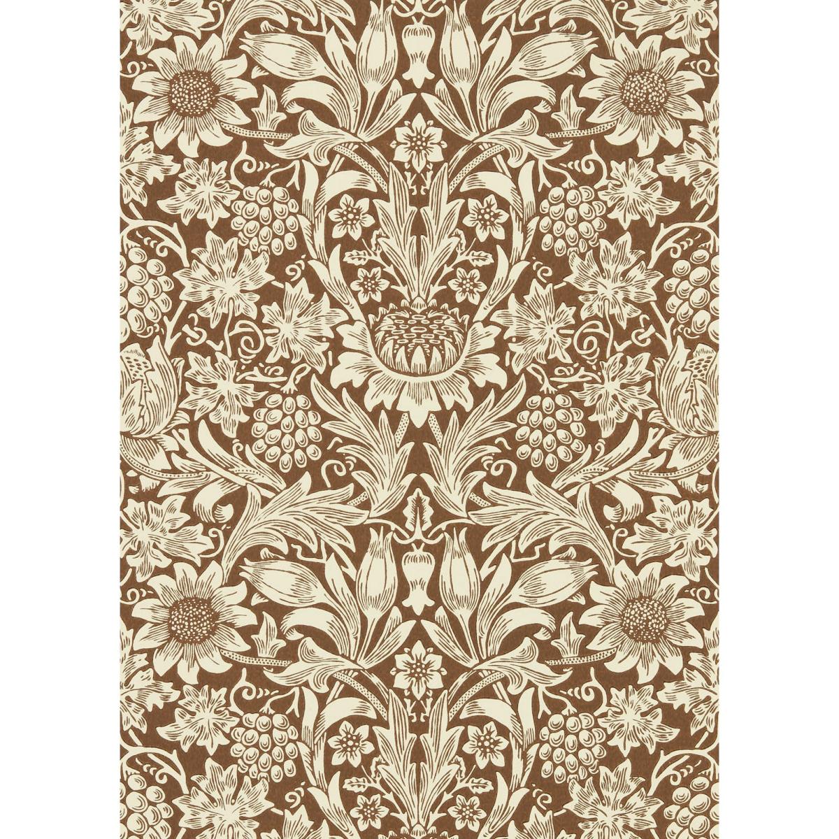 Sunflower Wallpaper 216961 by Morris & Co in Chocolate Cream Roll
