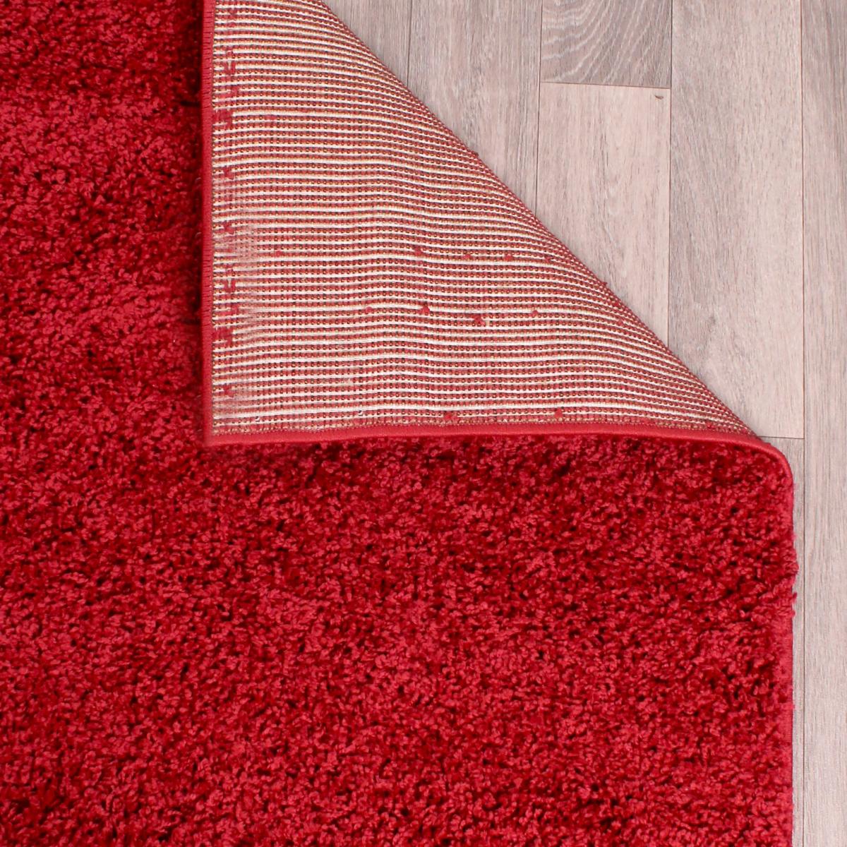Retro Plain Shaggy Rugs in Red – image 2