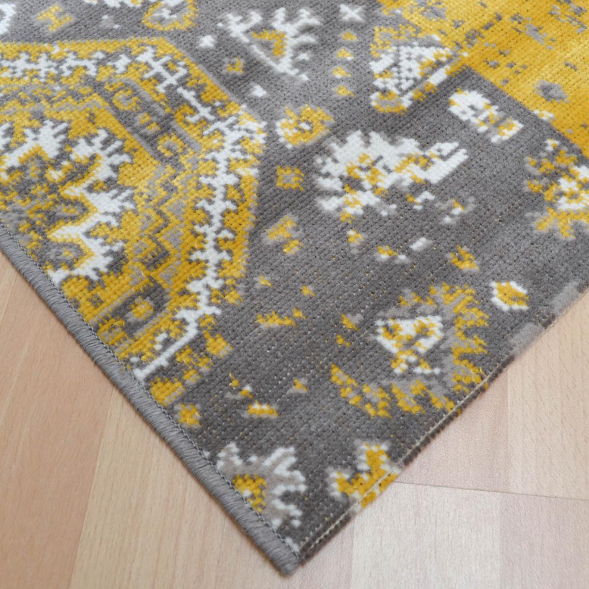 Revive Traditional Patchwork Rugs RE06 in Ochre Yellow&nbsp;120x170cm – image 2