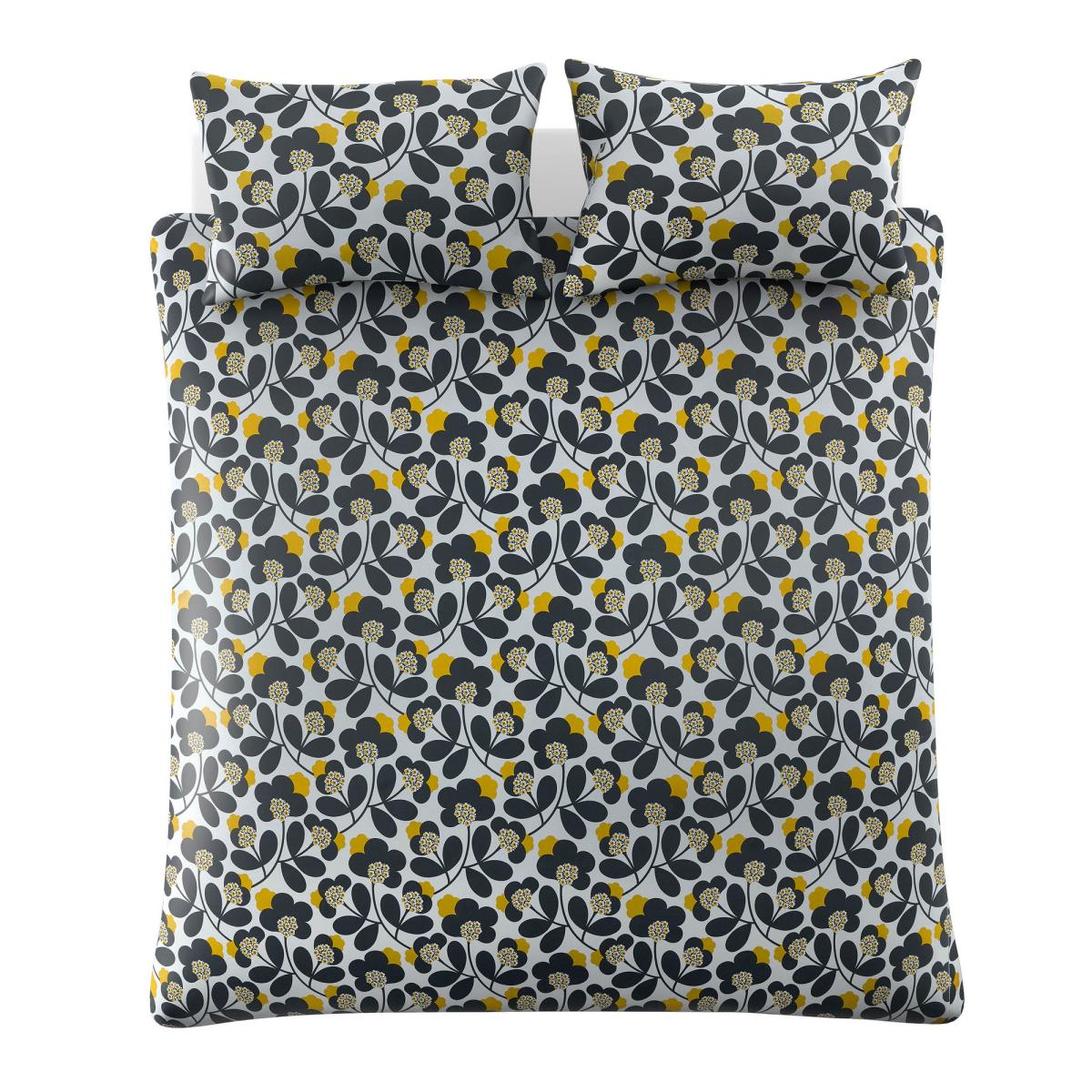 Japonica Flower Bedding Duvet Cover and Pillowcase by Orla Kiely in Dandelion Graphite 135x200cm – image 4
