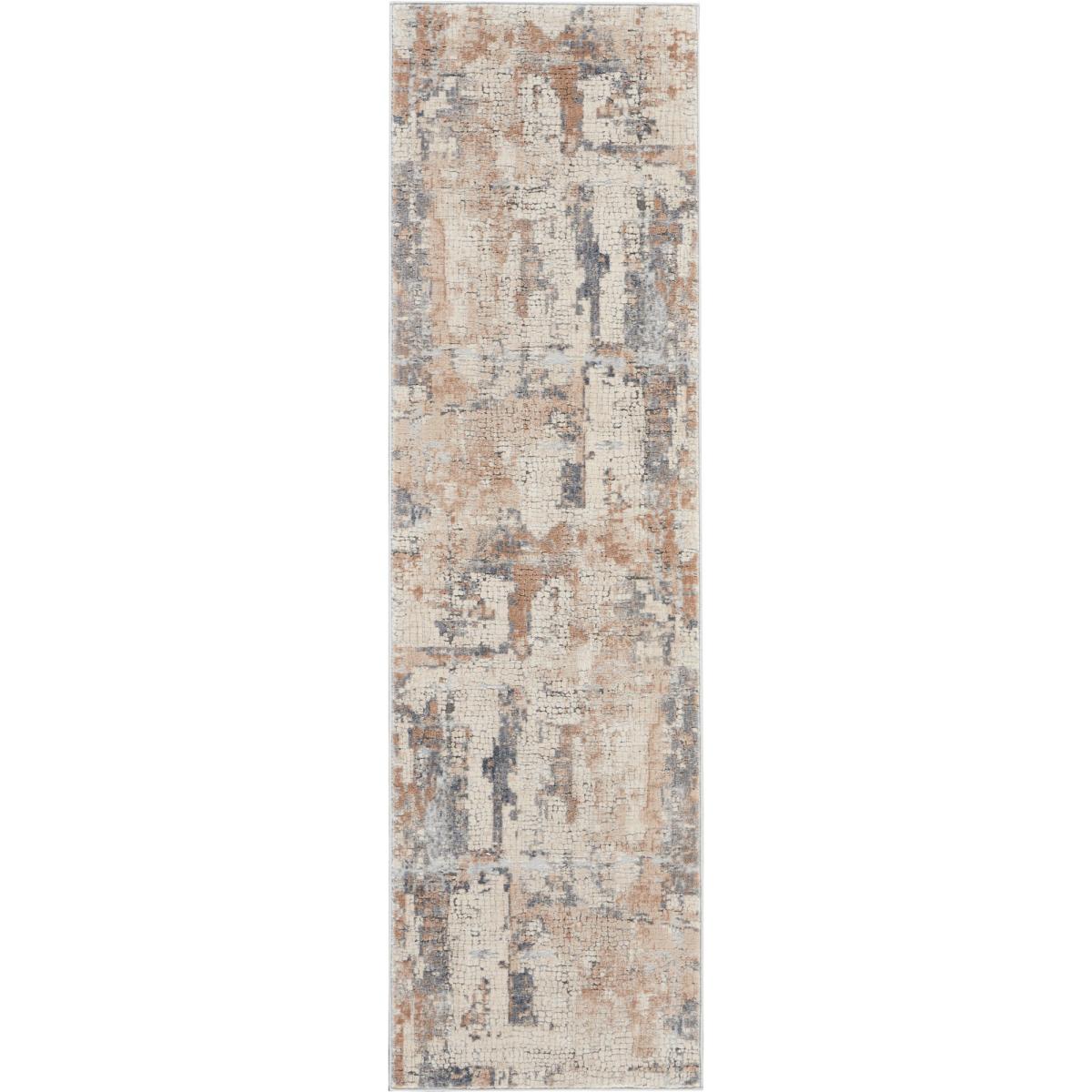 Rustic Textures Abstract Rugs RUS06 in Beige Grey66x229cm – image 2