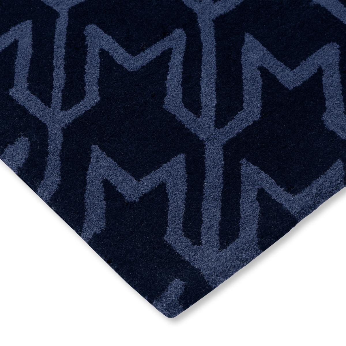 Houndstooth 162808 Wool Rugs by Ted Baker in Dark Blue200x280cm – image 3