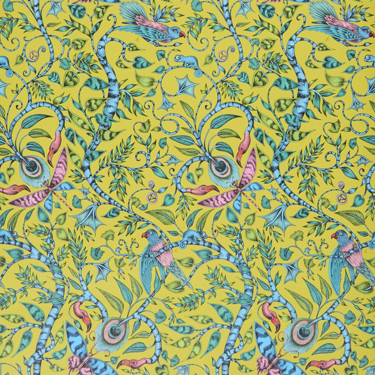 Rousseau Wallpaper W0104 04 by Emma J Shipley in Lime Green Roll