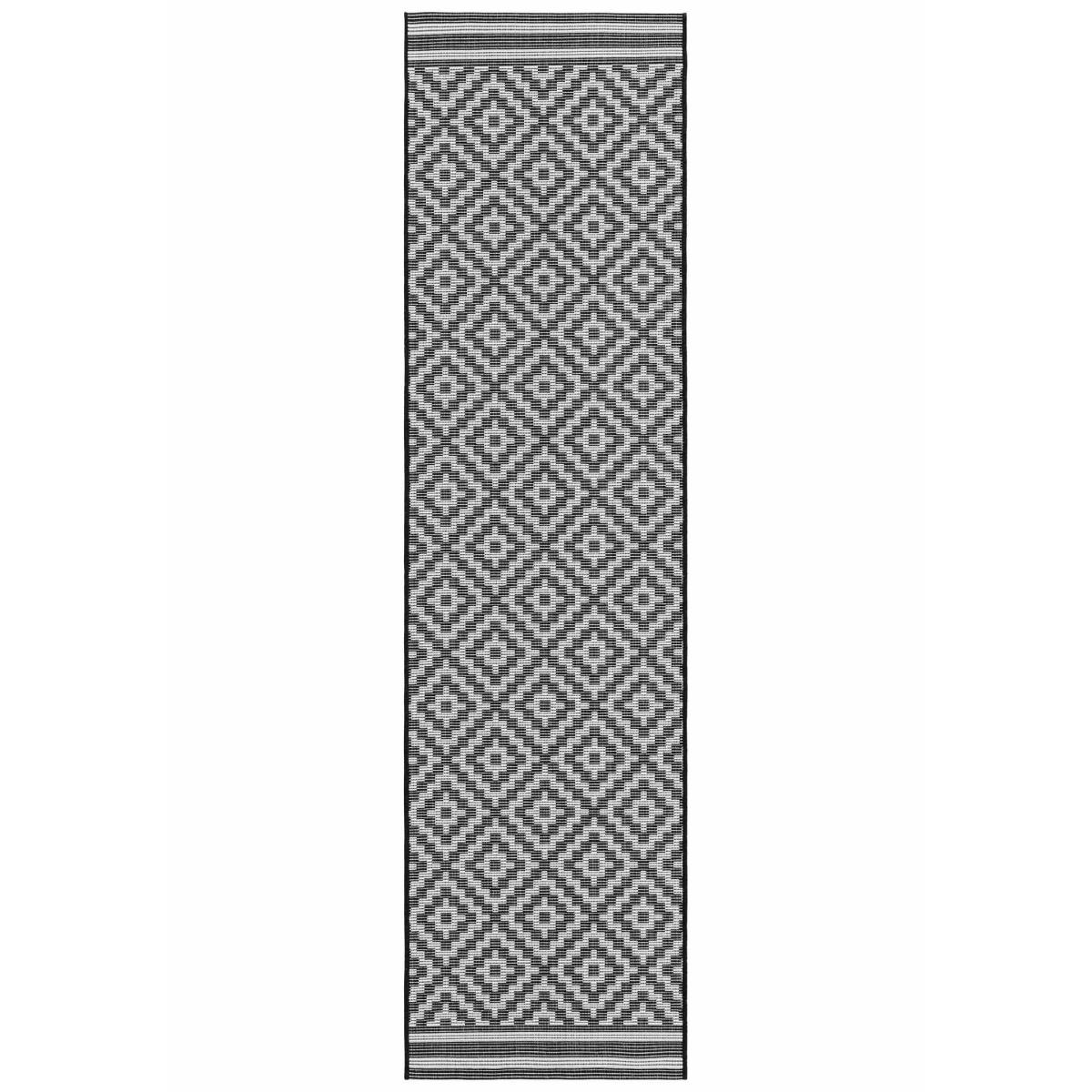 Patio PAT12 Diamond Indoor Outdoor Runner Rugs in Black White 66x240cm – image 5