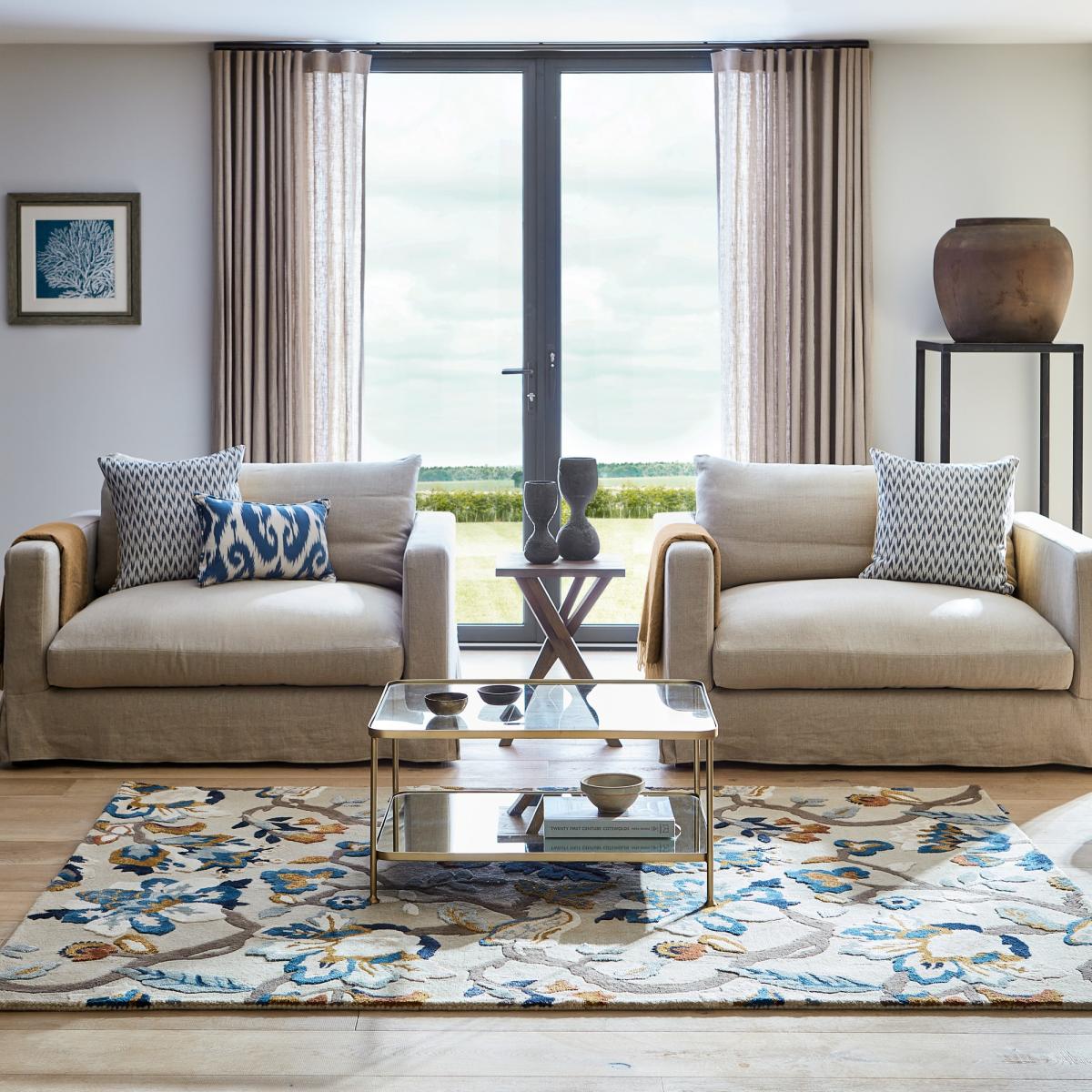 Amanpuri 145101 Leaf Wool Rugs By Sanderson in Stone Grey 140x200cm – image 2