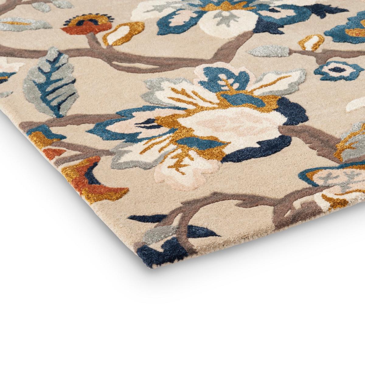 Amanpuri 145101 Leaf Wool Rugs By Sanderson in Stone Grey 140x200cm – image 3