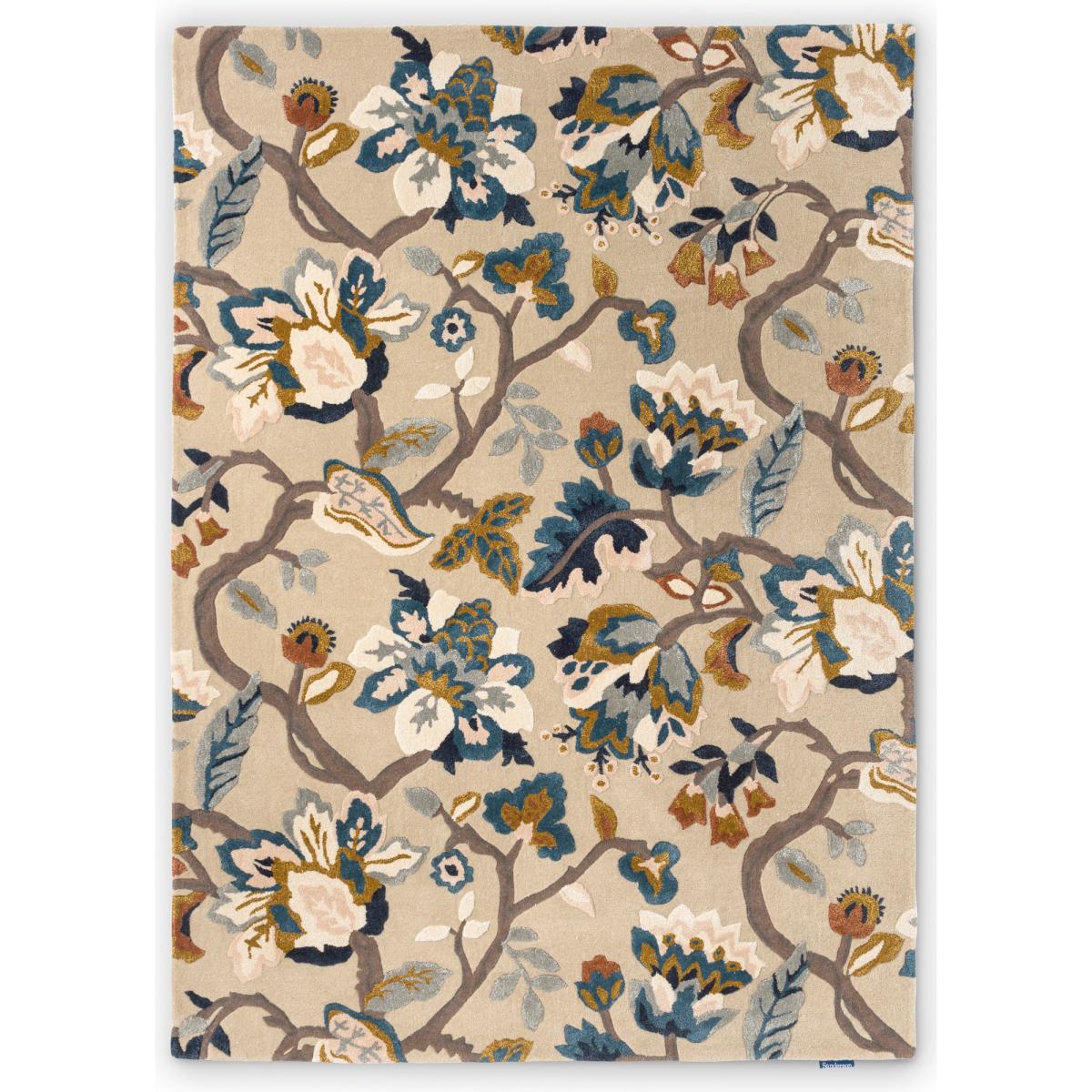Amanpuri 145101 Leaf Wool Rugs By Sanderson in Stone Grey 140x200cm – image 5