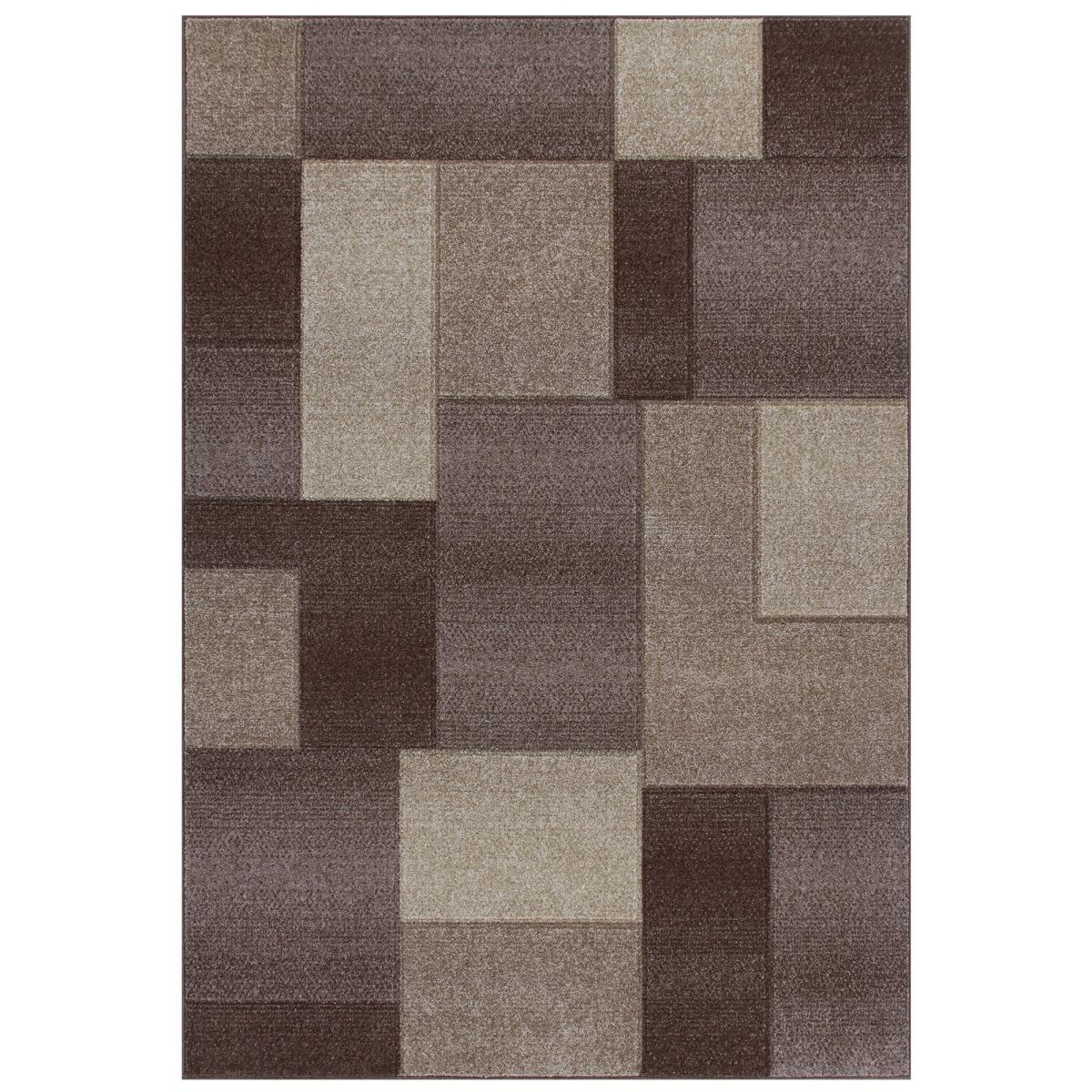 Portland Geometric Grid Block Rugs 8425 D in Beige 160x230cm – image 4