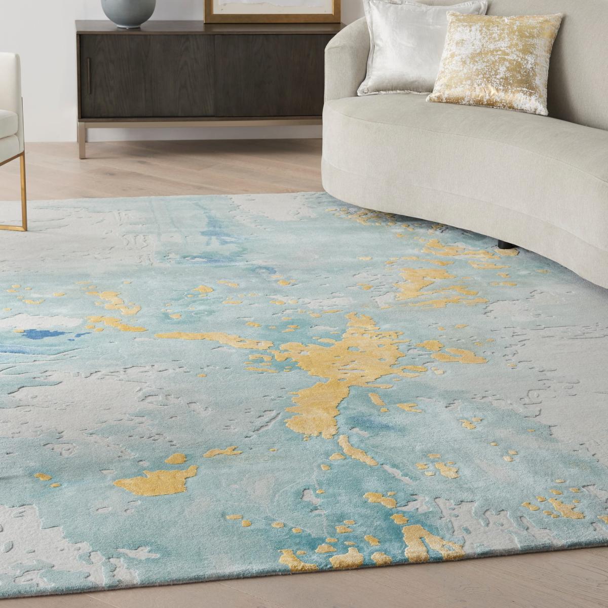 Prismatic Abstract Rugs PRS26 by Nourison in Seafoam Gold114x175cm – image 2