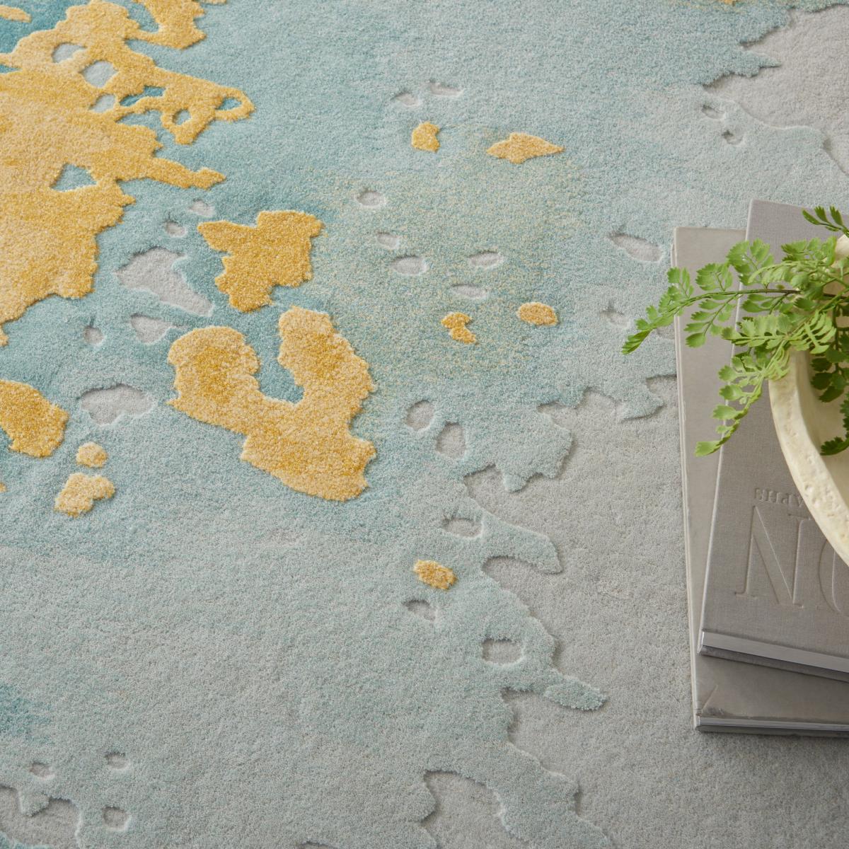 Prismatic Abstract Rugs PRS26 by Nourison in Seafoam Gold114x175cm – image 3
