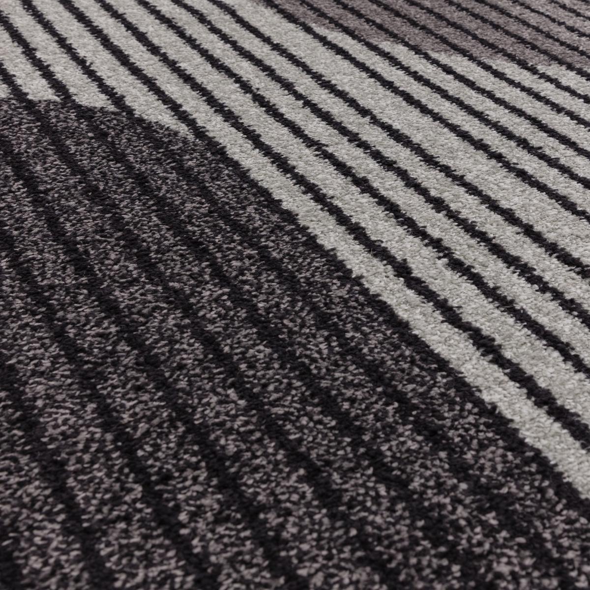 Muse MU14 Geometric Stripe Woven Rugs in Grey – image 2