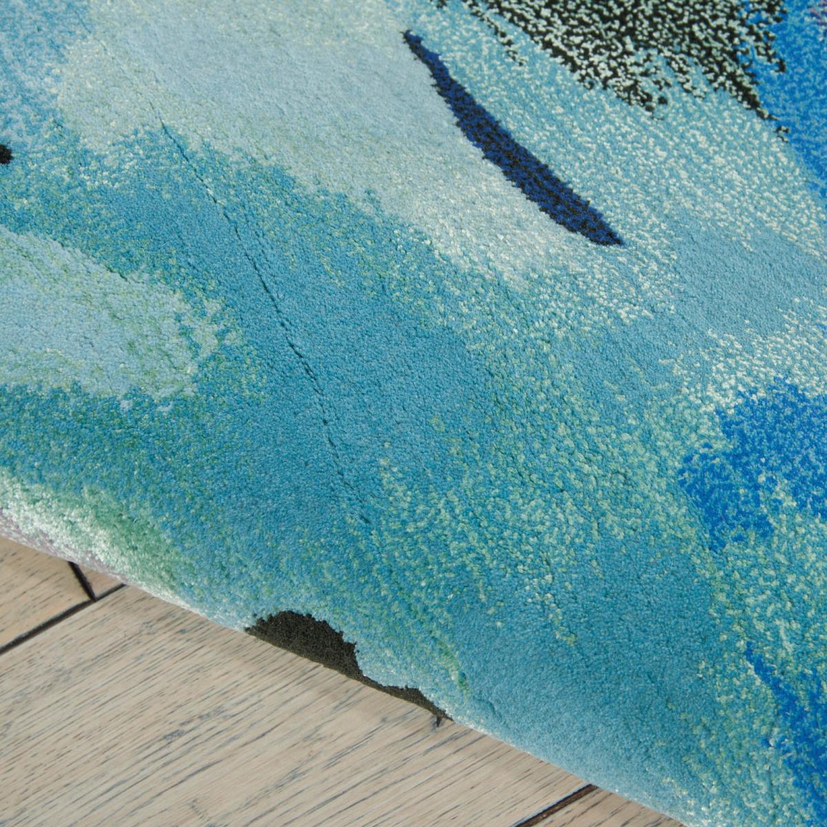 Prismatic Modern Abstract Rugs PRS04 by Nourison in Seaglass Blue Green 297x419cm – image 3