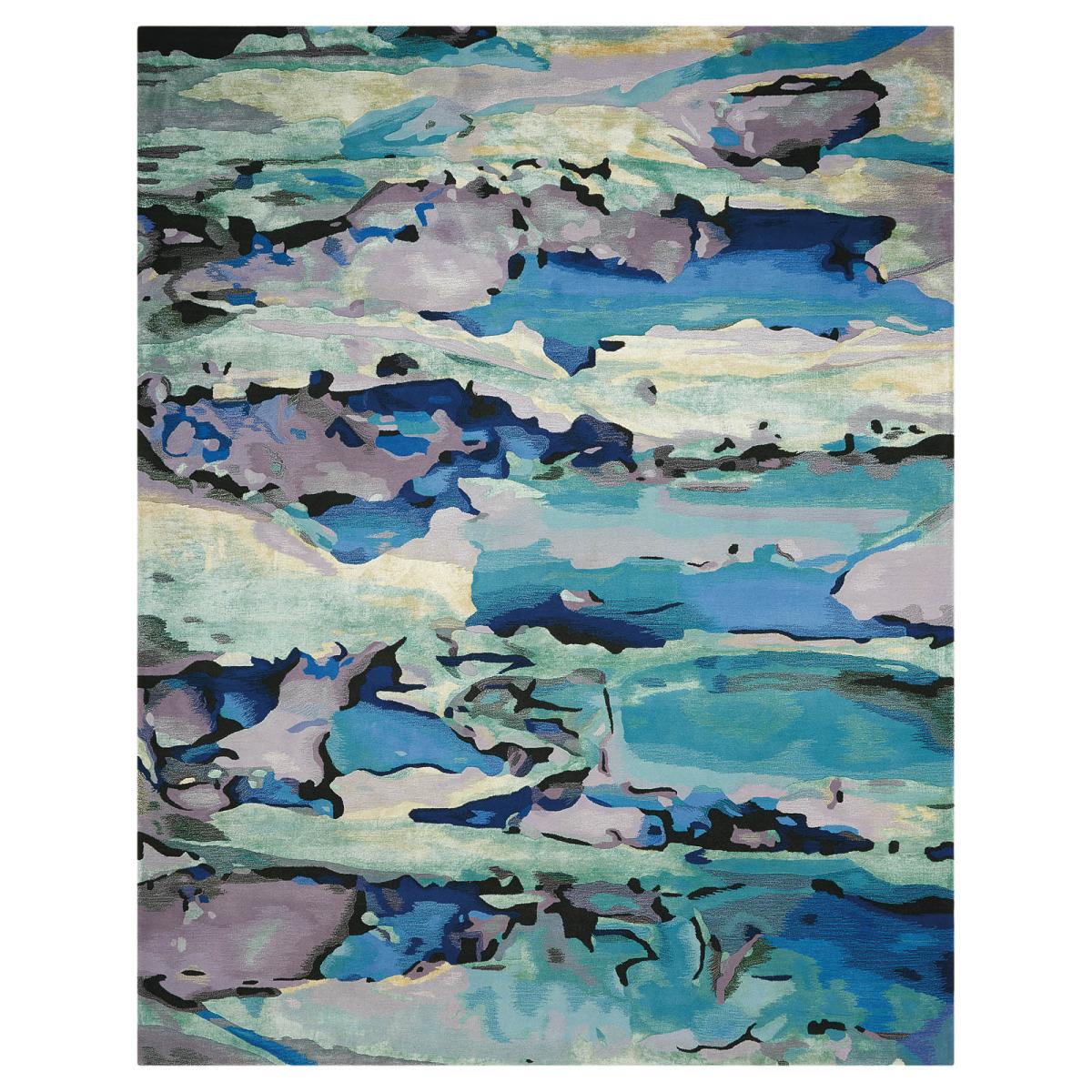 Prismatic Modern Abstract Rugs PRS04 by Nourison in Seaglass Blue Green 297x419cm – image 5