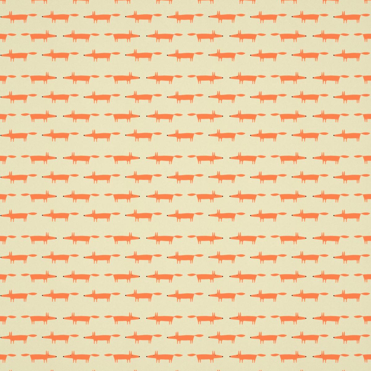 Little Fox Wallpaper 112262 by Scion in Ginger Orange Roll