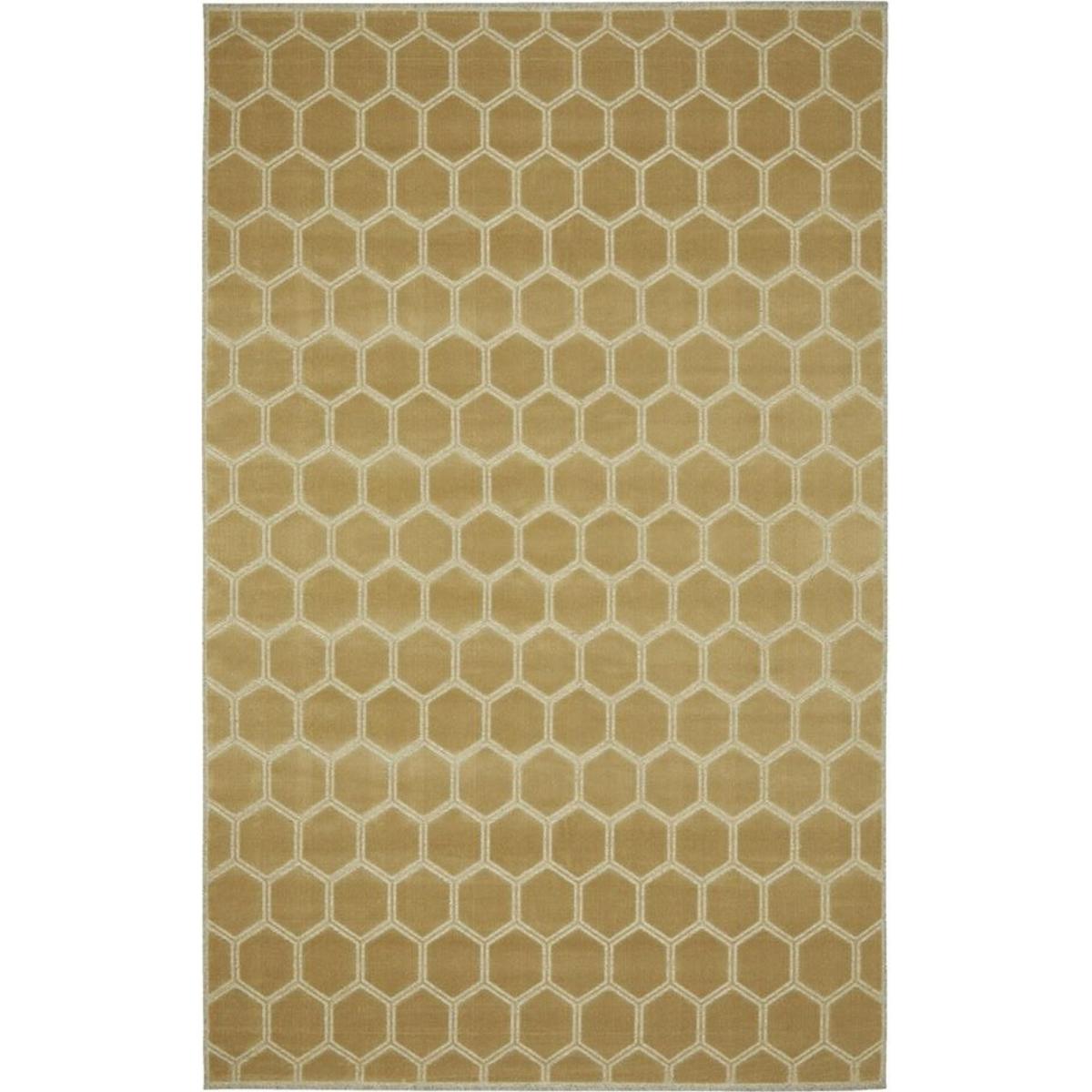 Manipur Geometric Hexagon Rugs in Hemp Beige by Designers Guild 160x260cm – image 1