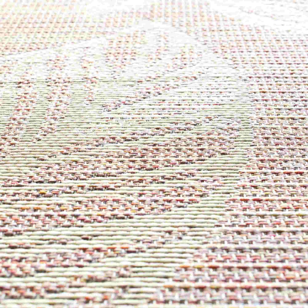 Newquay Leaf Flatweave Outdoor Rugs 96014 8002 Coral – image 4