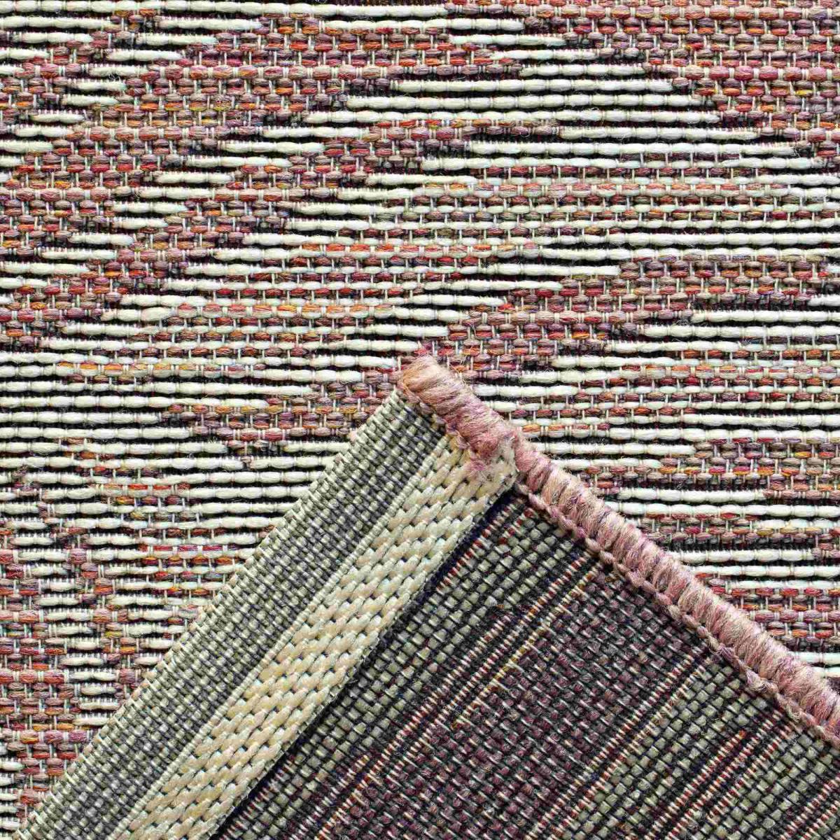 Newquay Leaf Flatweave Outdoor Rugs 96014 8002 Coral – image 5