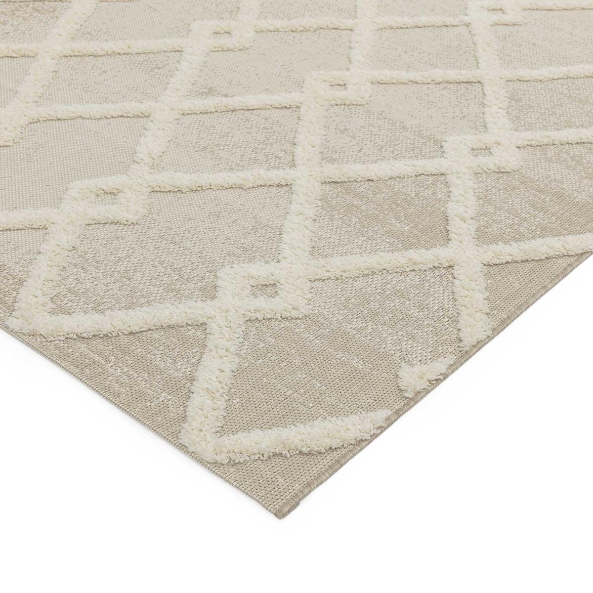 Monty Diamond Geometric Outdoor Rugs in MN07 Beige Cream – image 2
