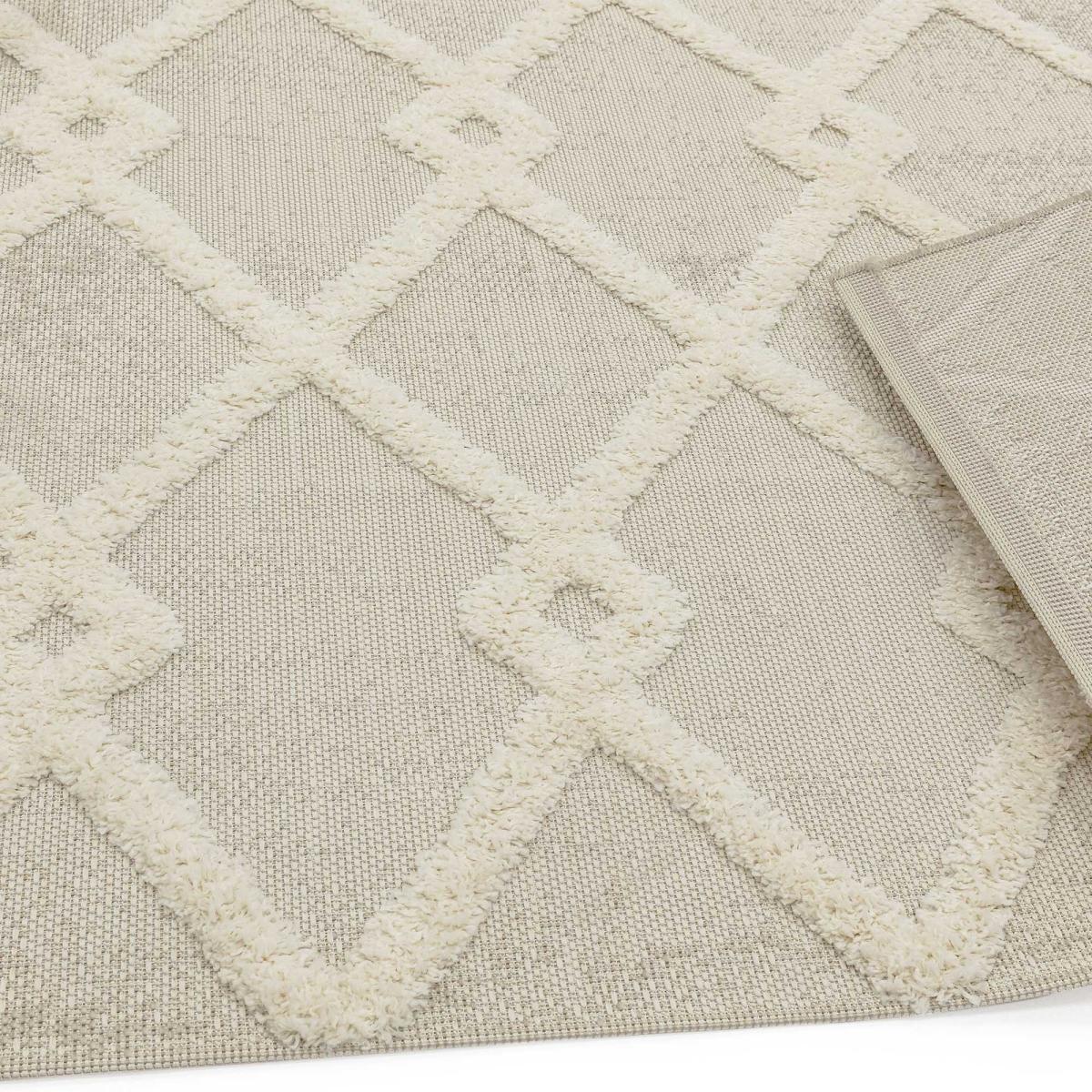 Monty Diamond Geometric Outdoor Rugs in MN07 Beige Cream – image 3