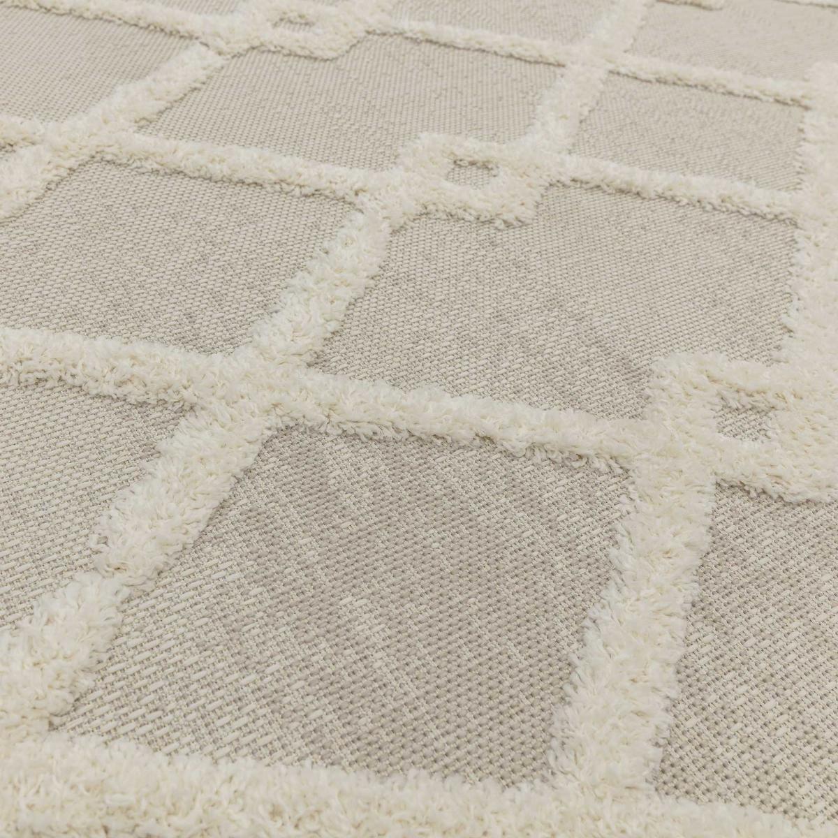 Monty Diamond Geometric Outdoor Rugs in MN07 Beige Cream – image 4