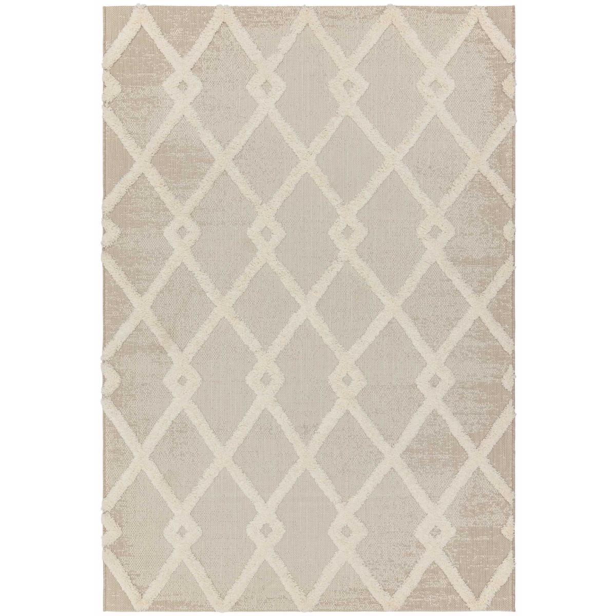 Monty Diamond Geometric Outdoor Rugs in MN07 Beige Cream – image 5