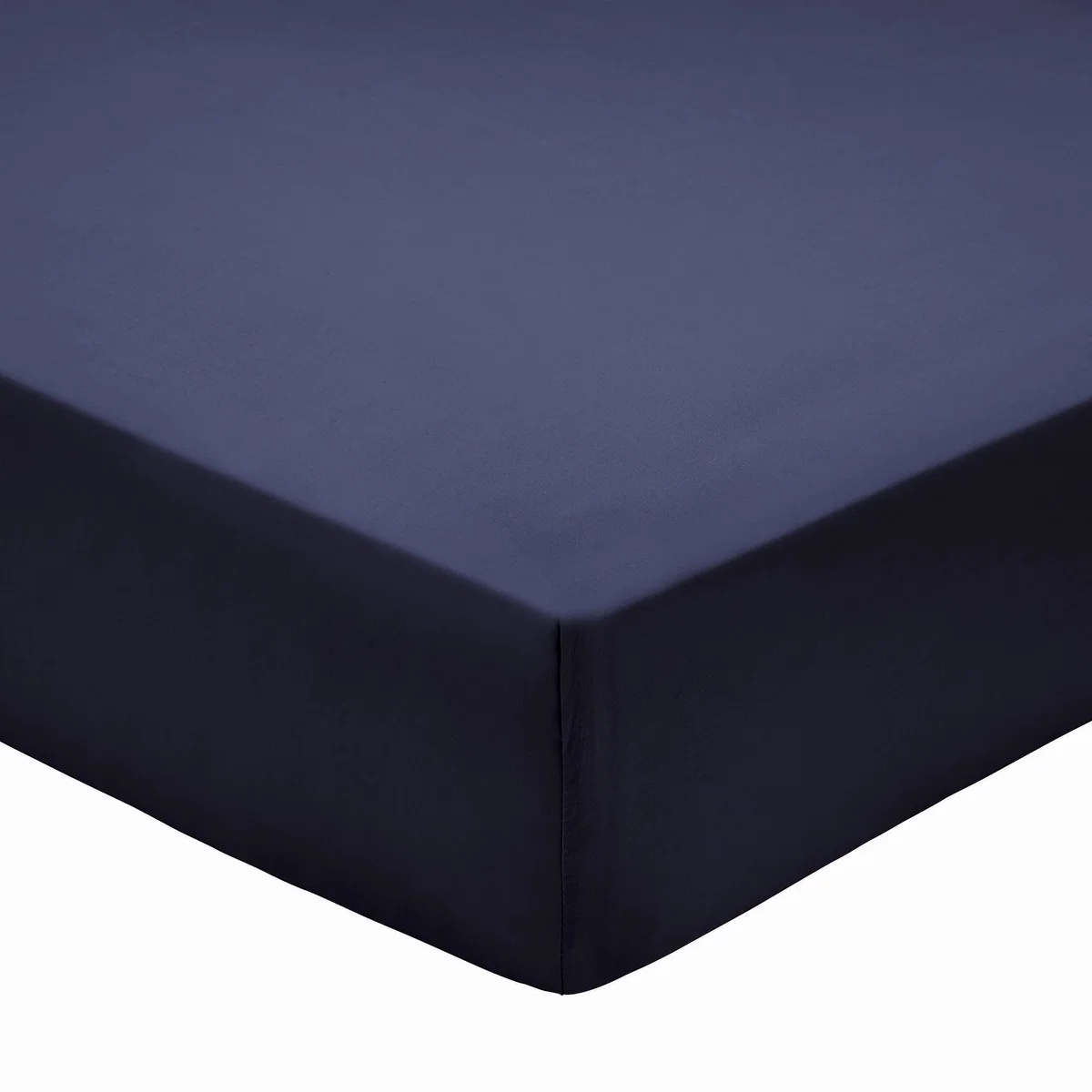 Plain Dye Fitted Sheet By Bedeck of Belfast in Midnight Blue 120x190cm